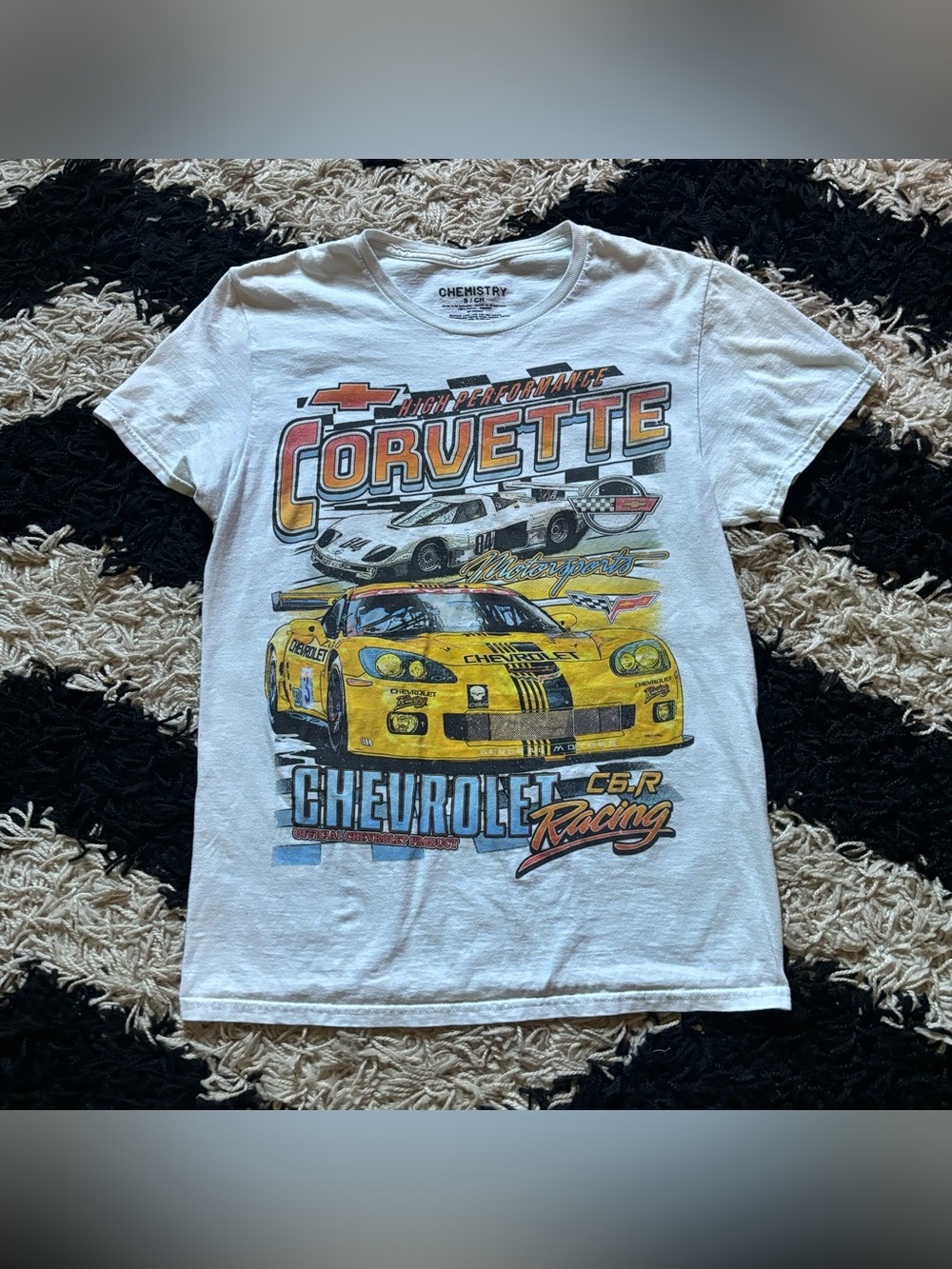 Chemistry GM Official Chevrolet Corvette Racing Graphic White Tshirt